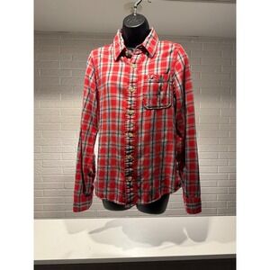 Hollister Plaid Flannel Shirt Menswear Inspired Long Sleeve Casual Top